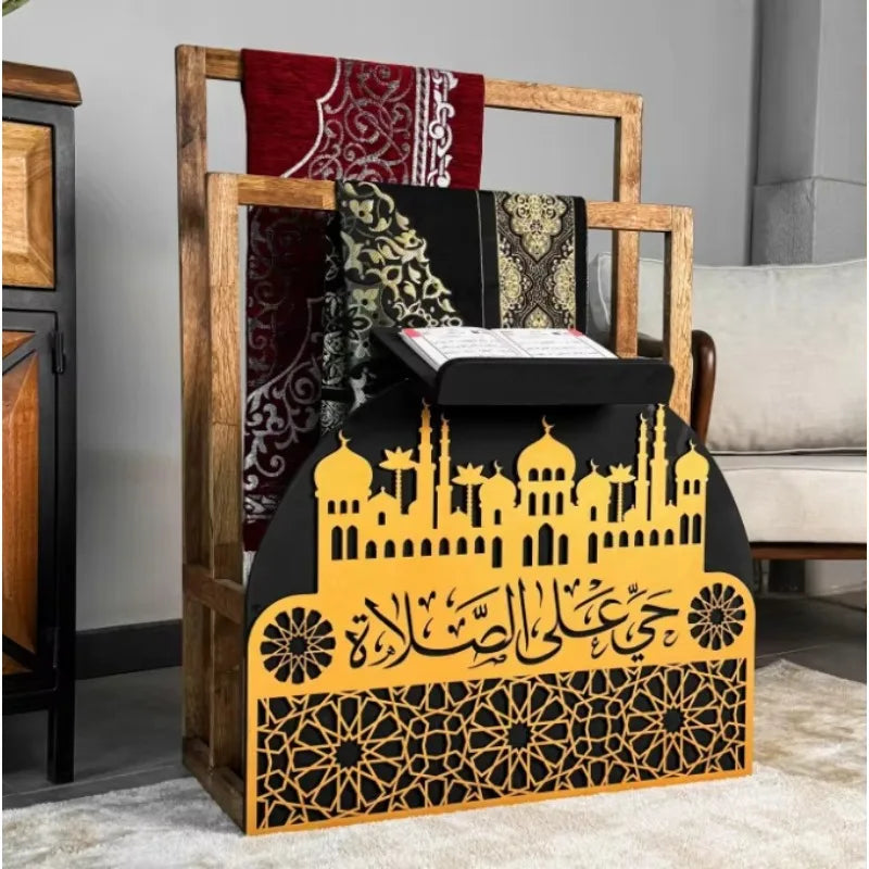 Wooden Quran and Prayer Mat Holder