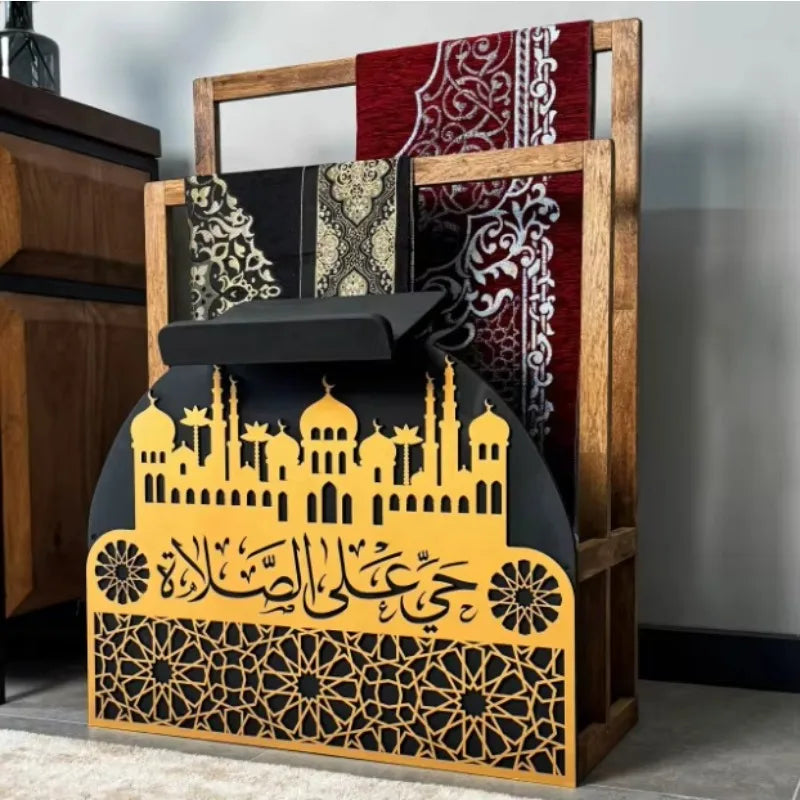 Wooden Quran and Prayer Mat Holder