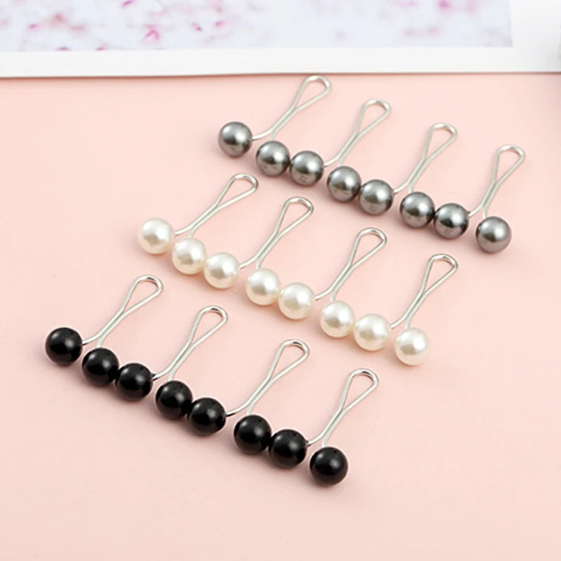 Multicolor Headscarf  Pearl Pins Clips 12 pieces