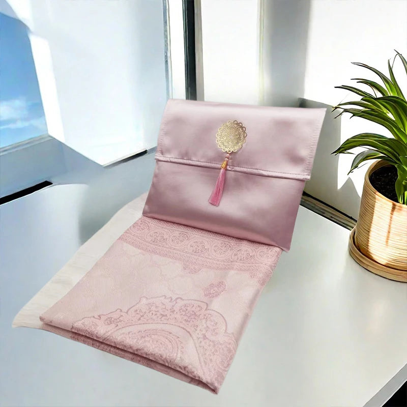 3pcs/set Muslim Prayer Mat + Prayer Beads +Storage Bag