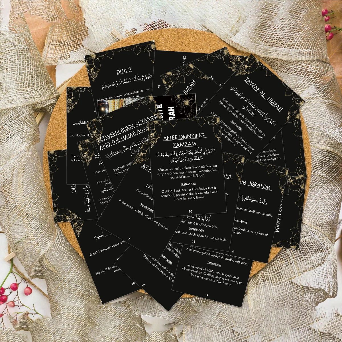 20pcs Umrah Dua Cards In Both Arabic And English