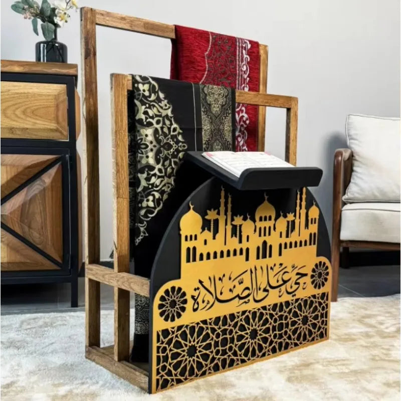 Wooden Quran and Prayer Mat Holder
