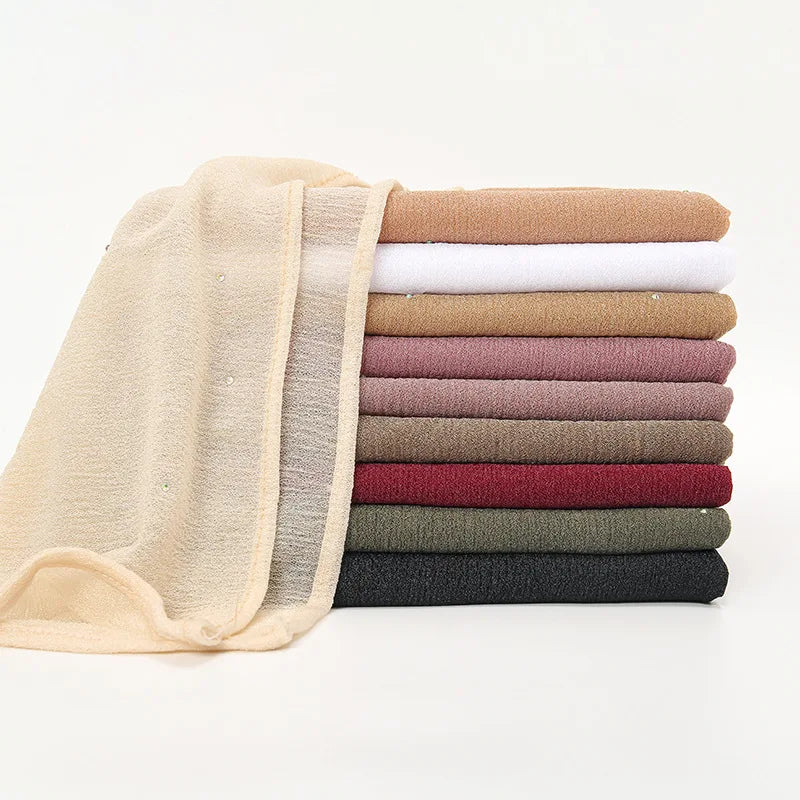 Rhinestone Pearl Plain Soft Breathable