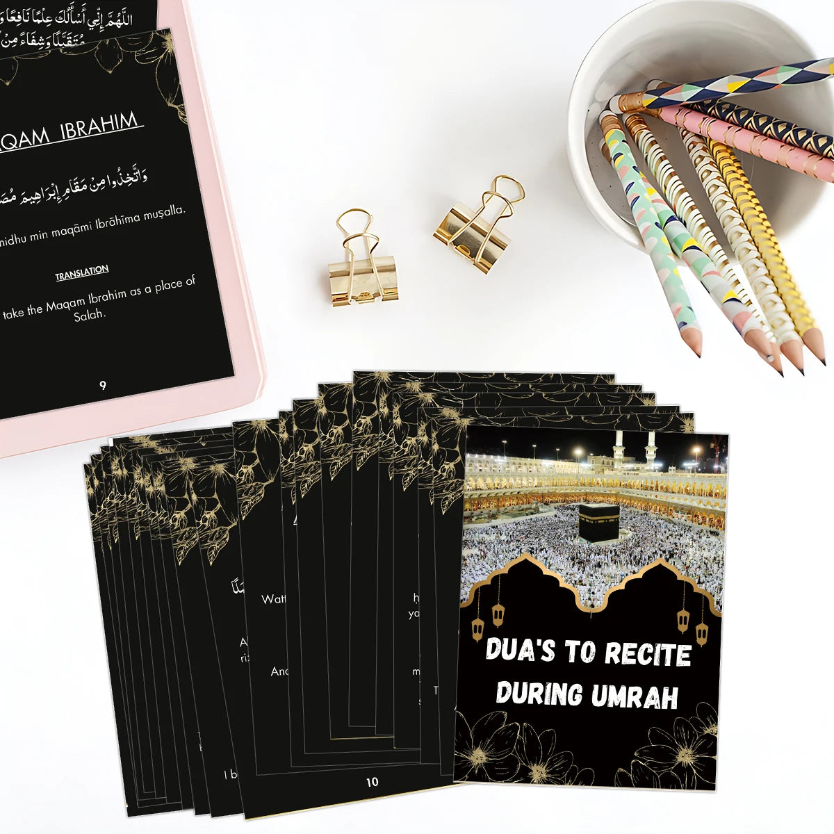 20pcs Umrah Dua Cards In Both Arabic And English